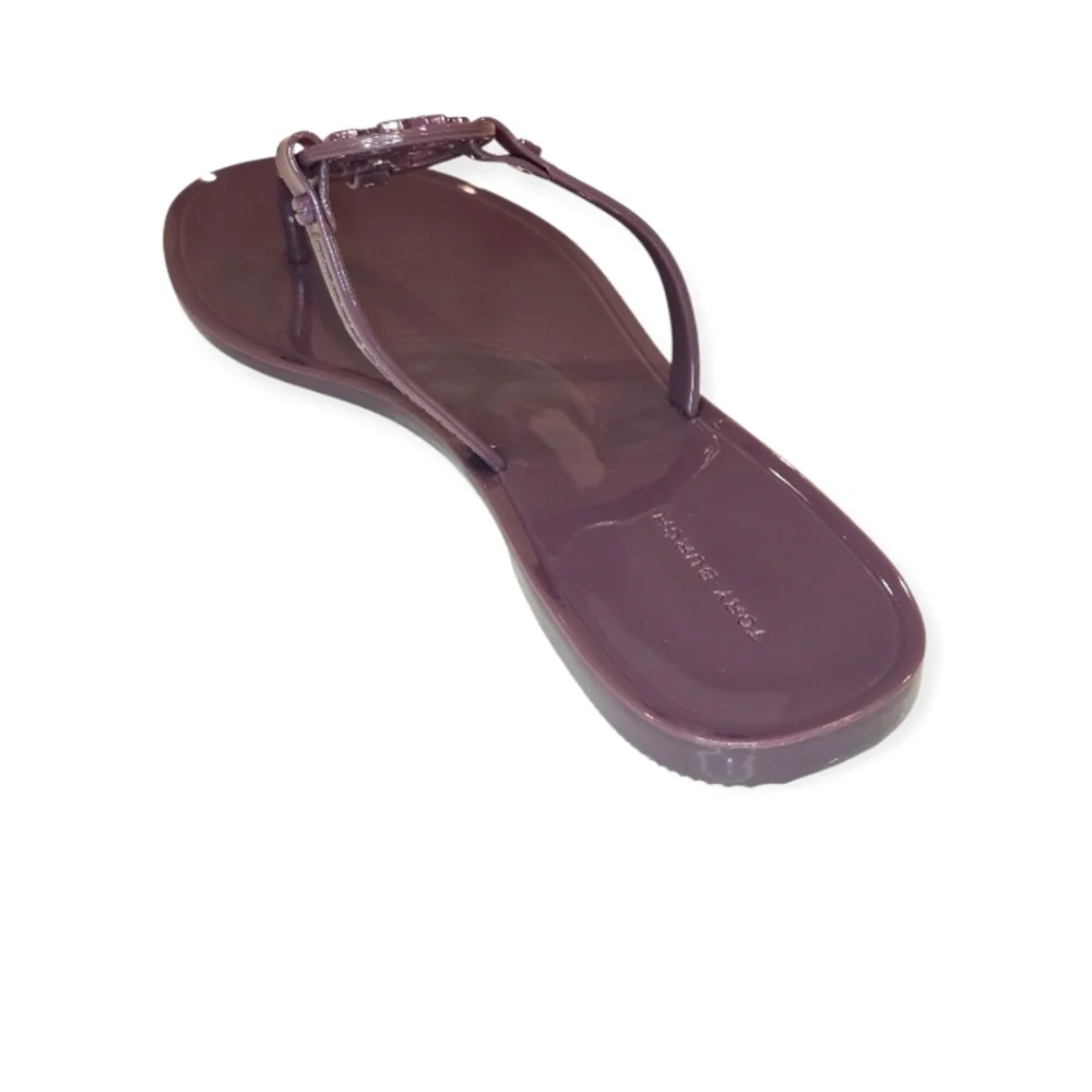 Tory Burch Mini Miller Jelly Thong Sandals In Eggplant Purple - Picture 6 of 10